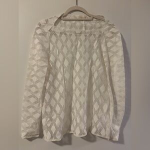 Maje White Diamond Pattern Blouse